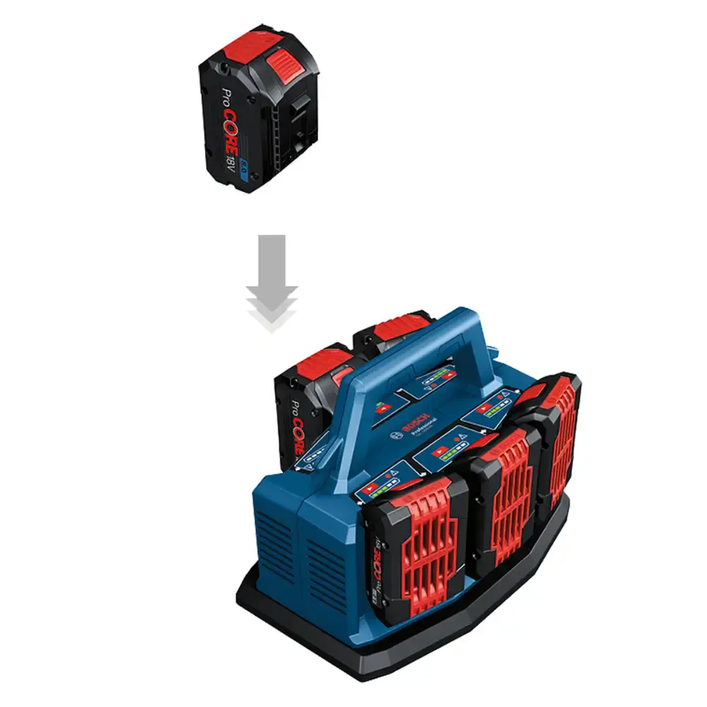 Carregador de bateria multiplo para 6 baterias GAL18V6-80 220V Bosch — fotografia 3
