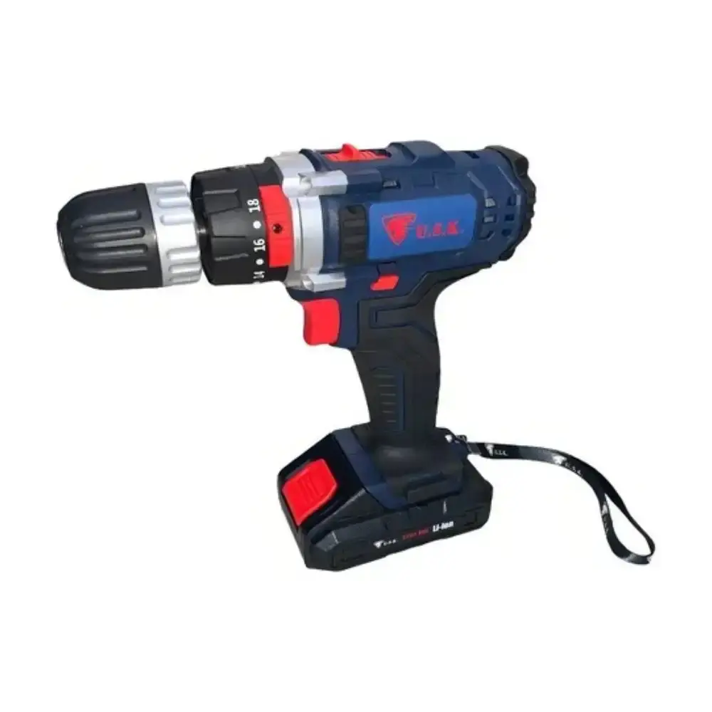 Parafusadeira furadeira de impacto a bateria 21V com carregador 2 baterias e maleta MAX-08 USK bivolt — fotografia 4
