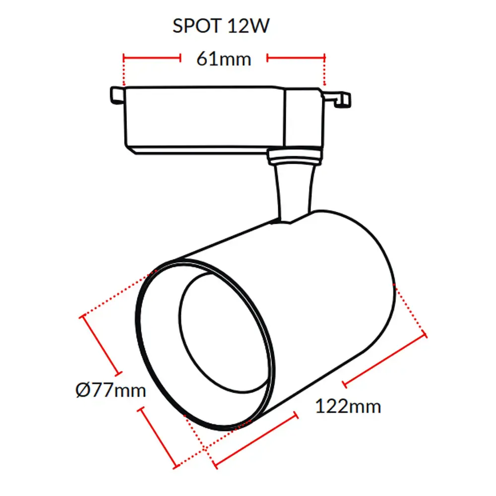 Trilho com spots led authentic 1 metro 6500K 12W Avant — fotografia 3
