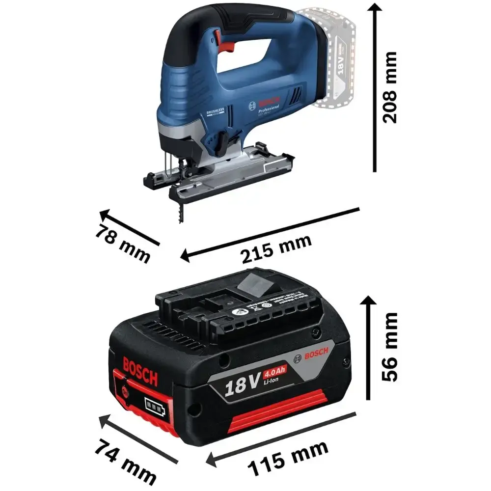 Serra tico-tico 18V GST 185-LI brushless com bateria 4AH Bosch — fotografia 2