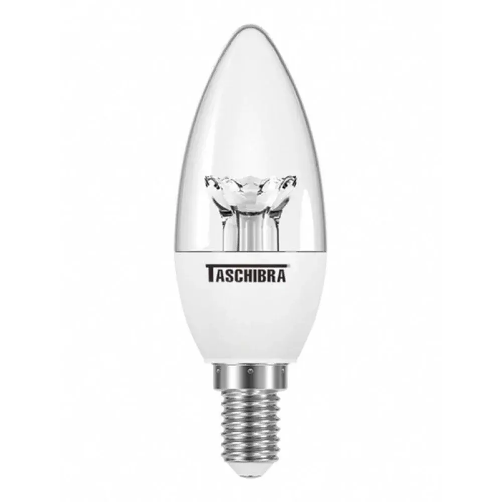 Lâmpada led vela E14 clara 3,1W 6500K bivolt Taschibra