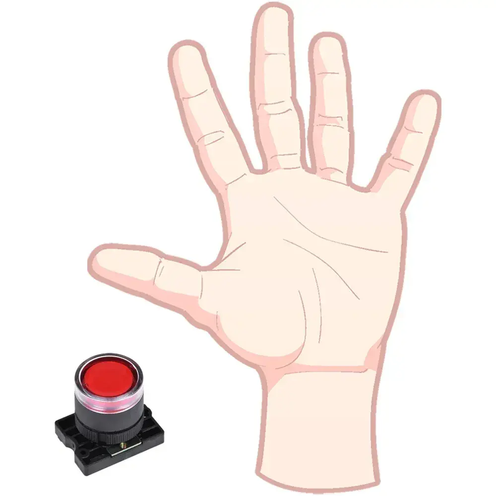 Botão de comando vermelho em plástico NP2-EW340 Chint — fotografia 5