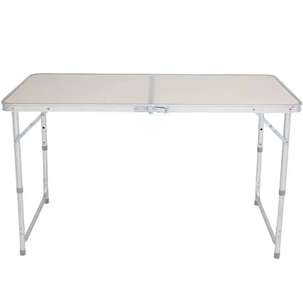 Mesa dobrável portátil alumínio e MDF tipo maleta 120X60 CM com 4 banquetas avulsas Zelt — fotografia 5