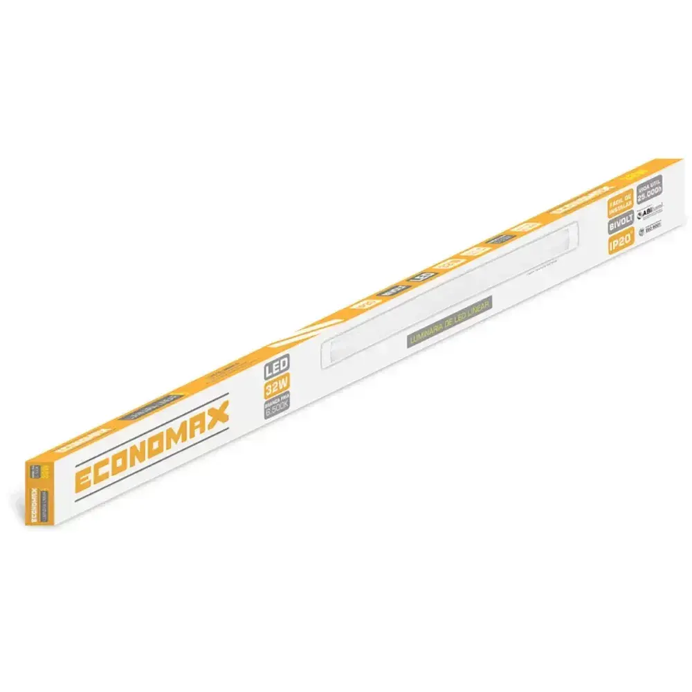 Luminária de led sobrepor 1920LM 32W 6500K biv Economax — fotografia 2
