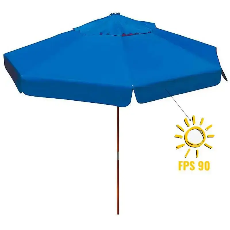 Ombrellone com aba bagum madeira 2.40 metros azul OMB0465 Botafogo