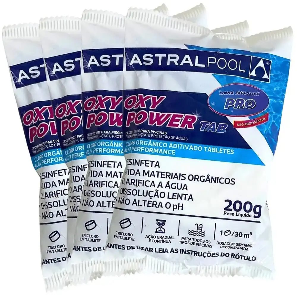 Tablete pastilhas de cloro com 4 unidades 212054 Fluidra