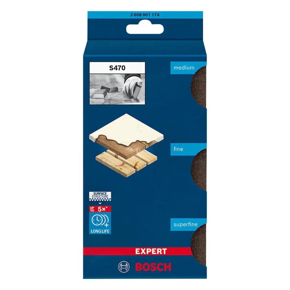 Kit de 3 esponjas abrasivas m,f,sf best profile Bosch — fotografia 11