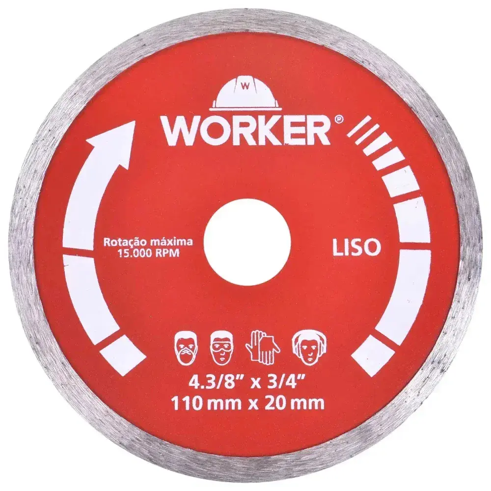 Disco diamantado liso 110MM x 20MM Worker — fotografia 6