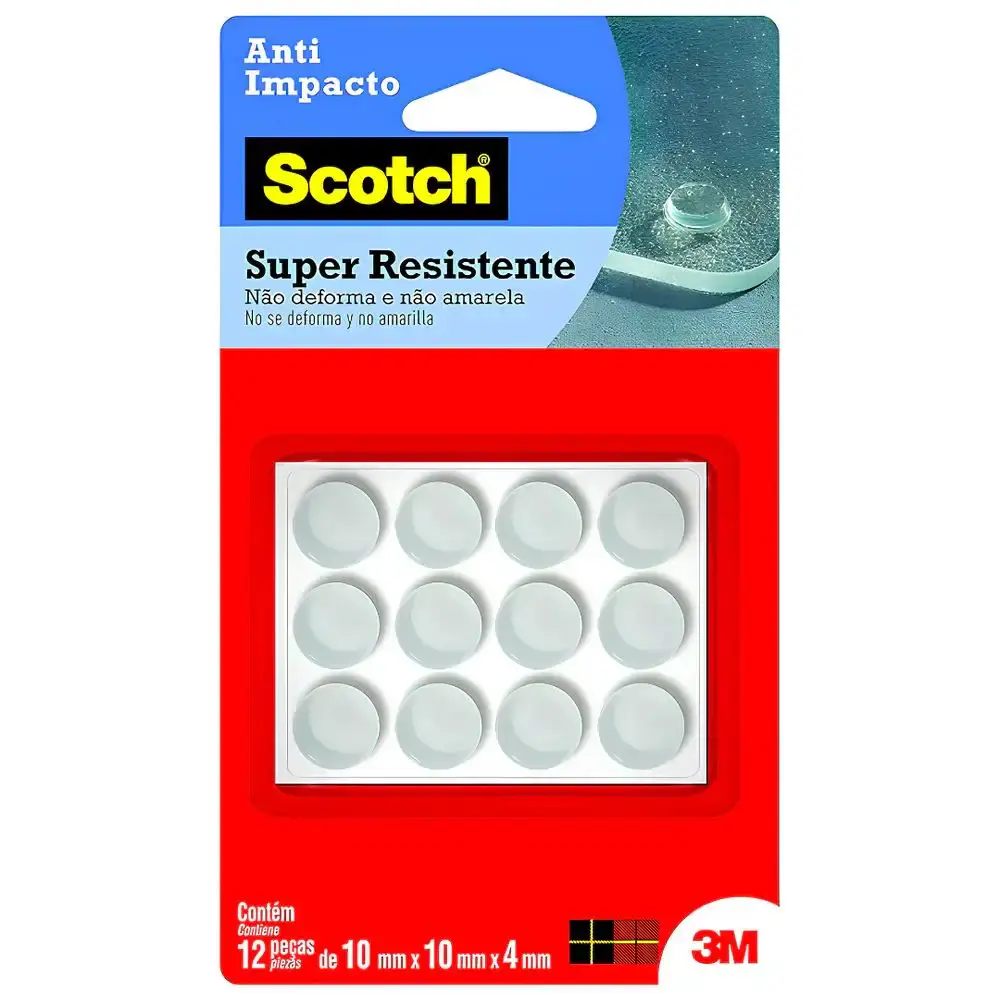 Protetor Anti-Impacto Redondo 10 x 10 MM Médio Transparente 3M