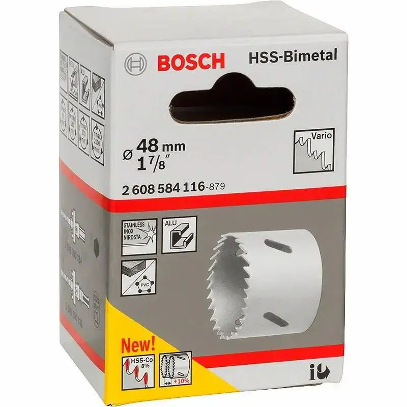 Serra copo 1.7/8 pol 48MM em aço bimetálico e cobalto Bosch — fotografia 4