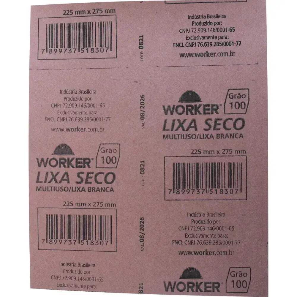 Lixa seco GR100 225MM x 275MM Worker — fotografia 3