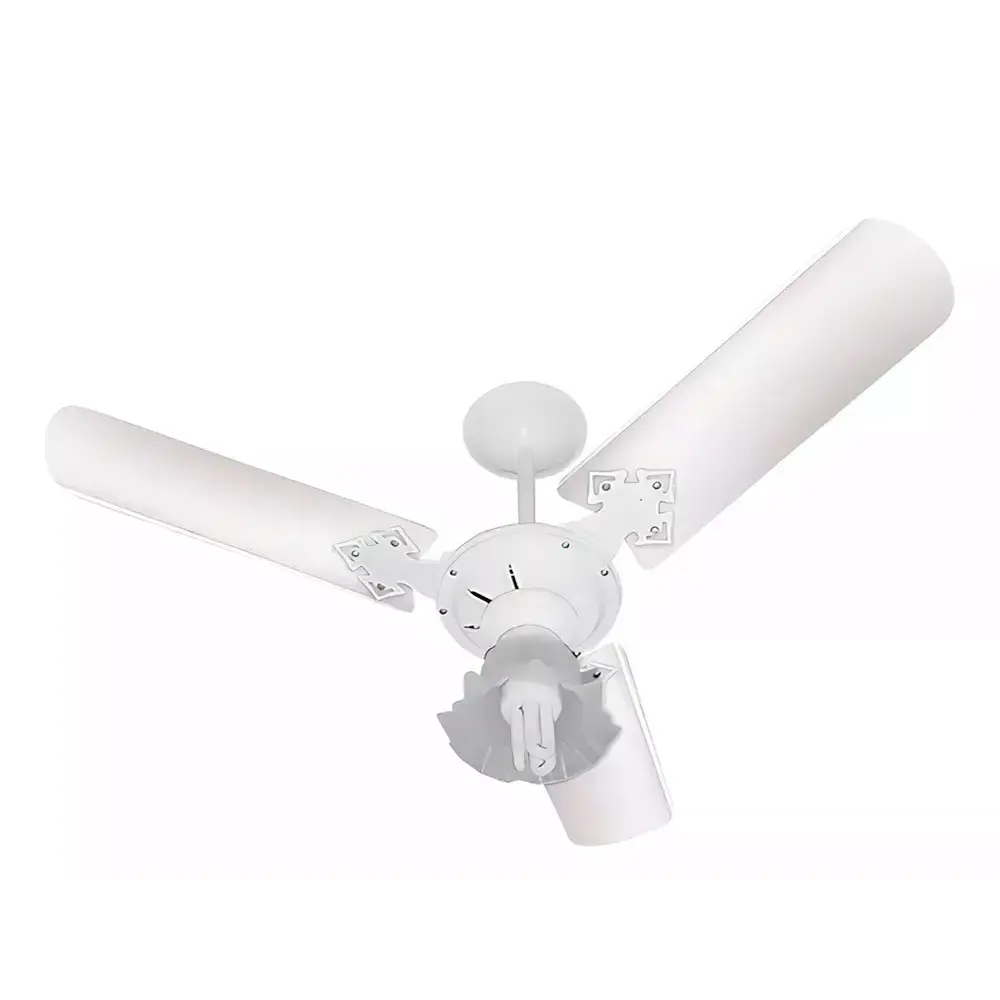 Ventilador de teto 3 pás 130W com lustre várias cores Venti-delta 220 V Branco — fotografia 7