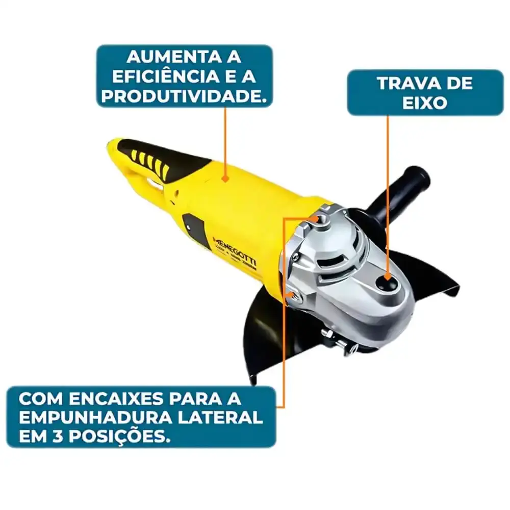 Esmerilhadeira angular 750W 4.1/2 POL MEE-750 Menegotti 220 V — fotografia 6