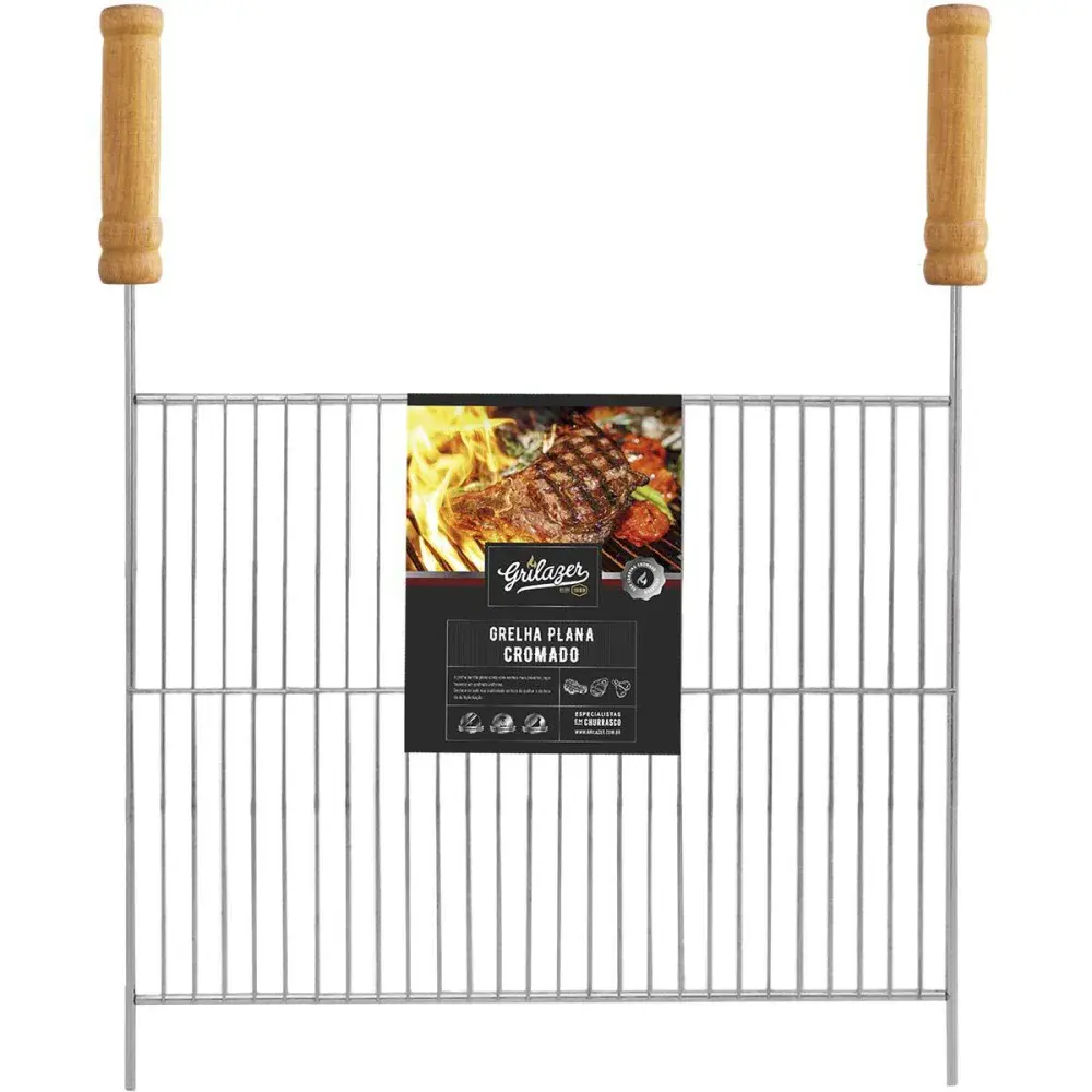 Grelha plana para churrasco cromado 40X50CM Grilazer