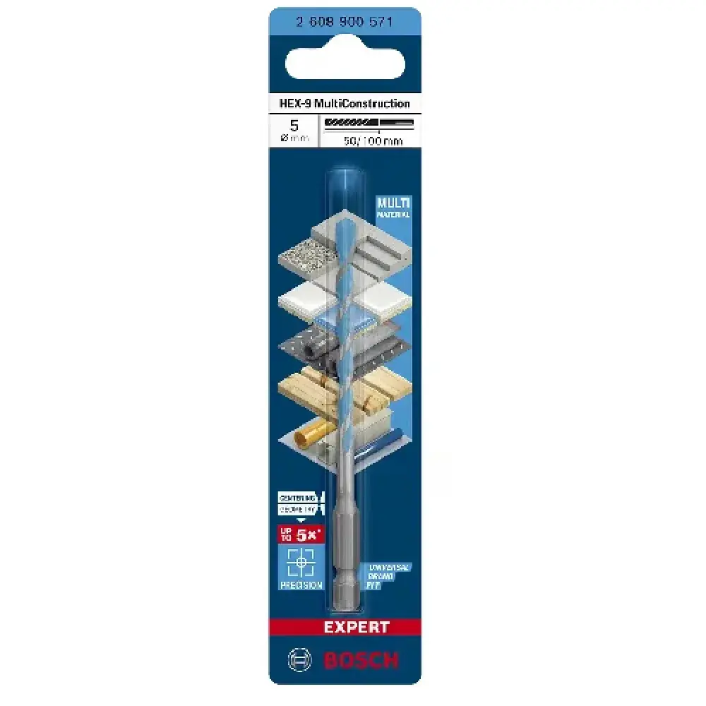 Broca HEX-9 5X50X100 multiconstruction Bosch — fotografia 10