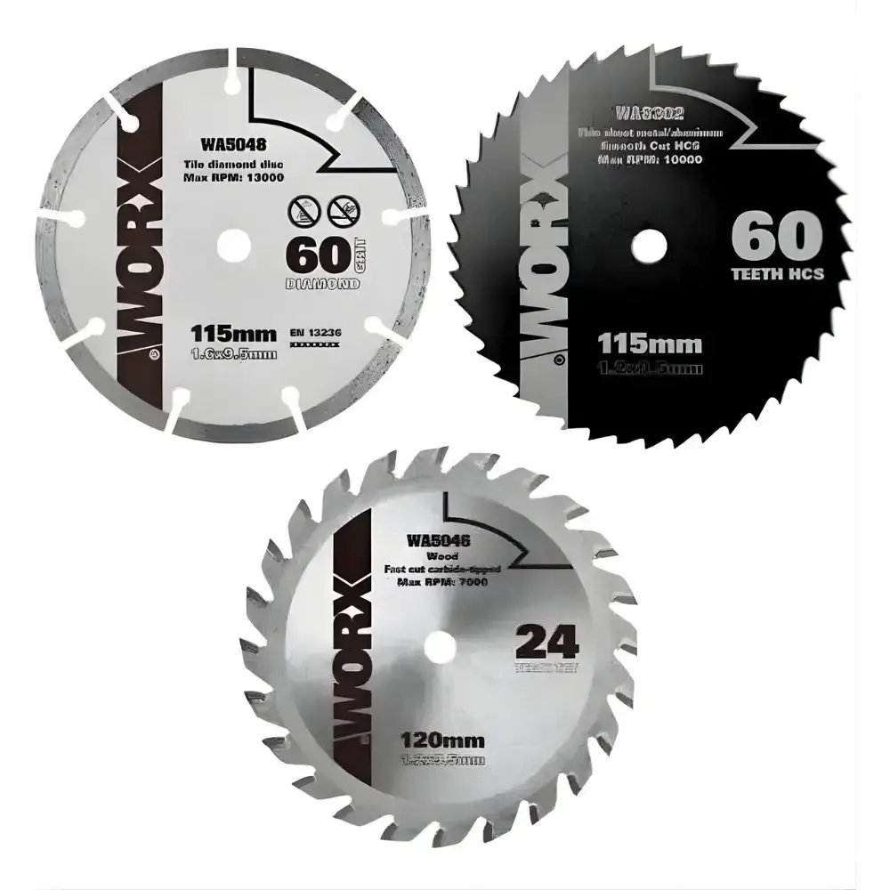 Serra circular 120MM com 3 discos bateria 20V 2,0AH e carregador 16-20V bivolt worx Positec — fotografia 3