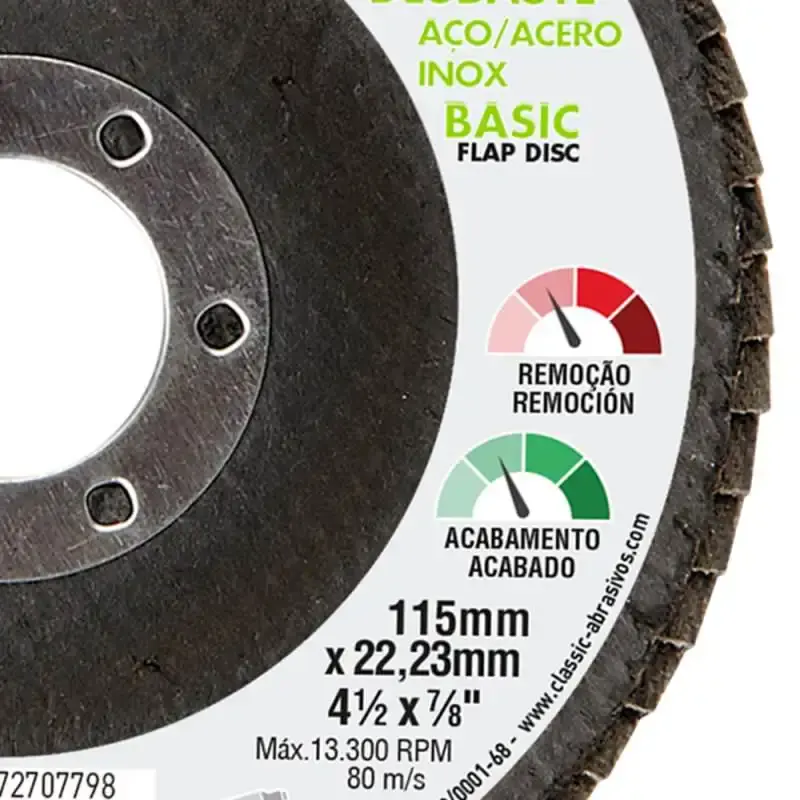 Disco de lixa flap 4.1/2 POL 100 unidades GR 120 classic basic Norton — fotografia 3