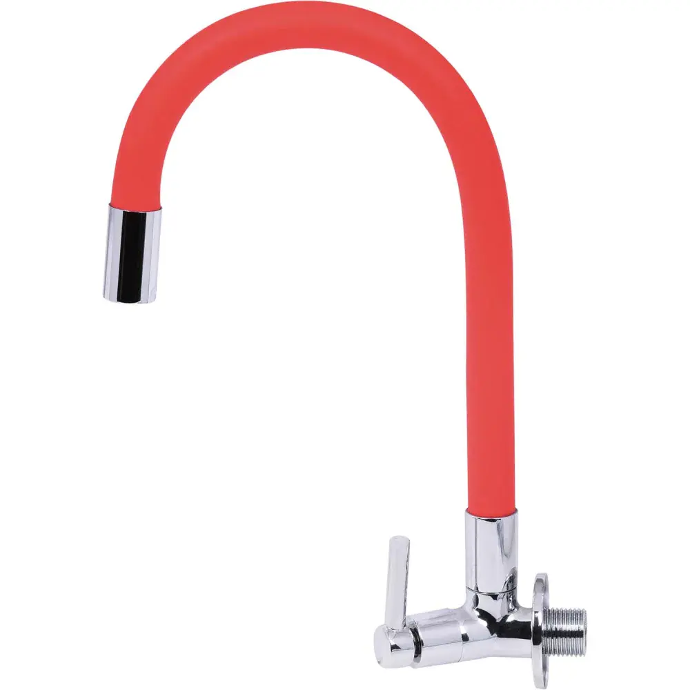 Torneira para cozinha com bica flexível vermelho C60 Liege — fotografia de referência
