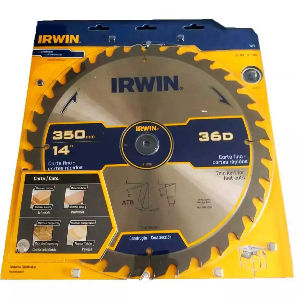 Disco de serra circular de widea 14 POL lâmina 350X36 dentes IW14312 Irwin — fotografia de referência