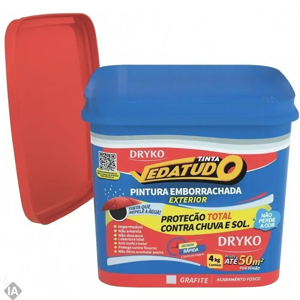 Tinta emborrachada grafite 4 KG vedatudo Dryko — fotografia 2