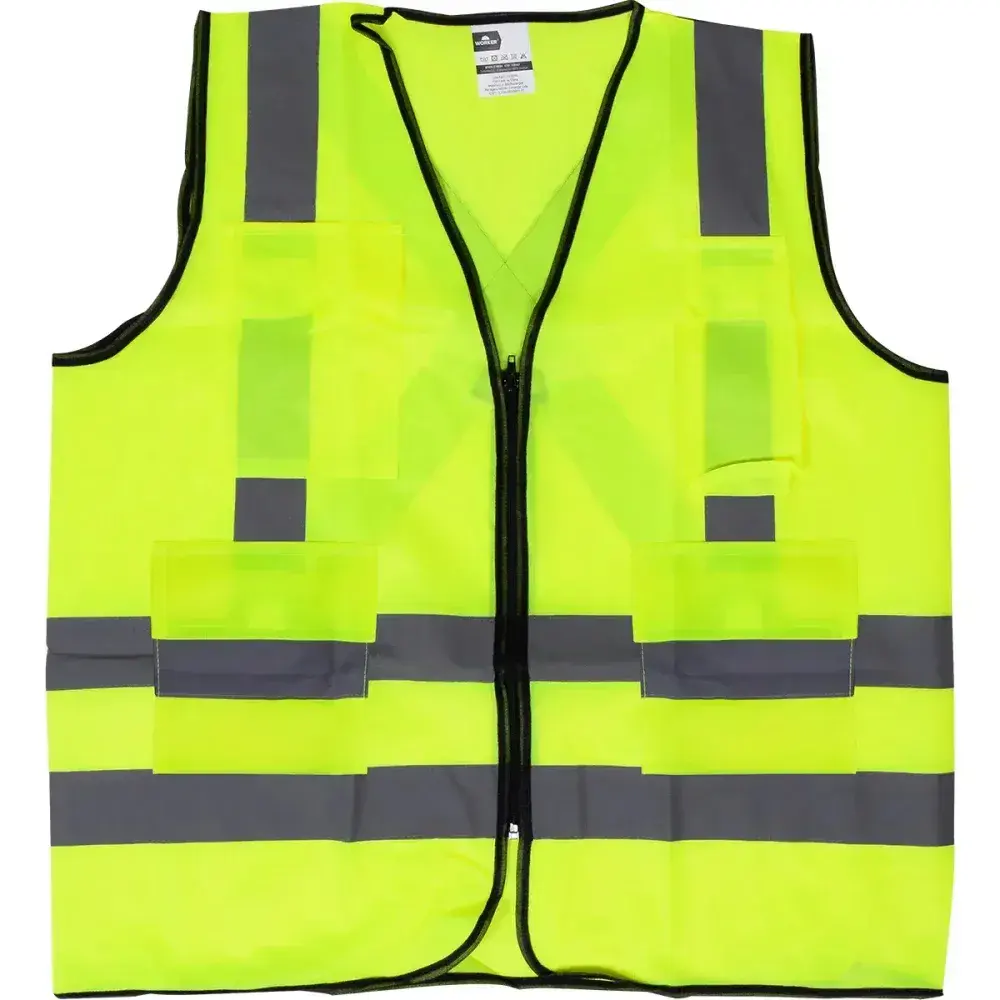 Colete refletivo amarelo 4 bolsos tamanho g Worker — fotografia 6