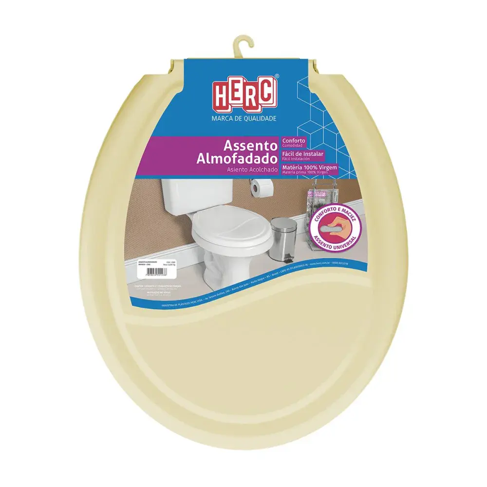 Assento sanitário almofadado bege Herc