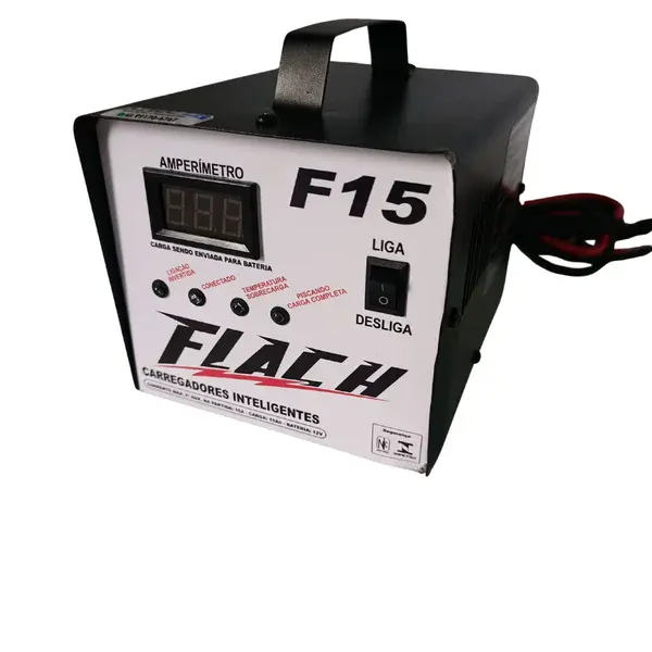 Carregador de baterias F15 - 15 ah - 12V Flach - semi novo