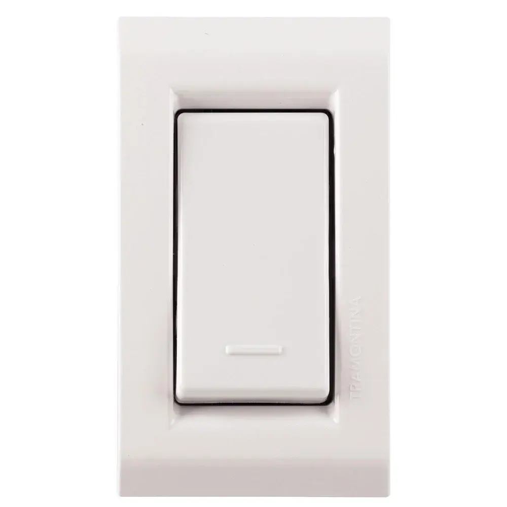 Conjunto para móvel de 1 interruptor branco 10A Tramontina
