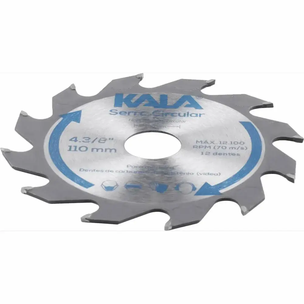 Serra circular vídea para madeira 4.3/8 110MM 12 dentes Kala — fotografia 7