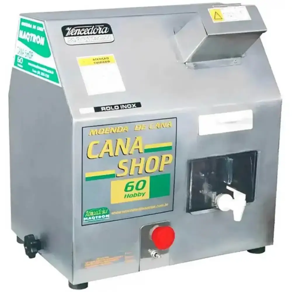 Engenho moenda para cana rolos de inox cana shop 60 elétrica Maqtron 110 V — fotografia 8