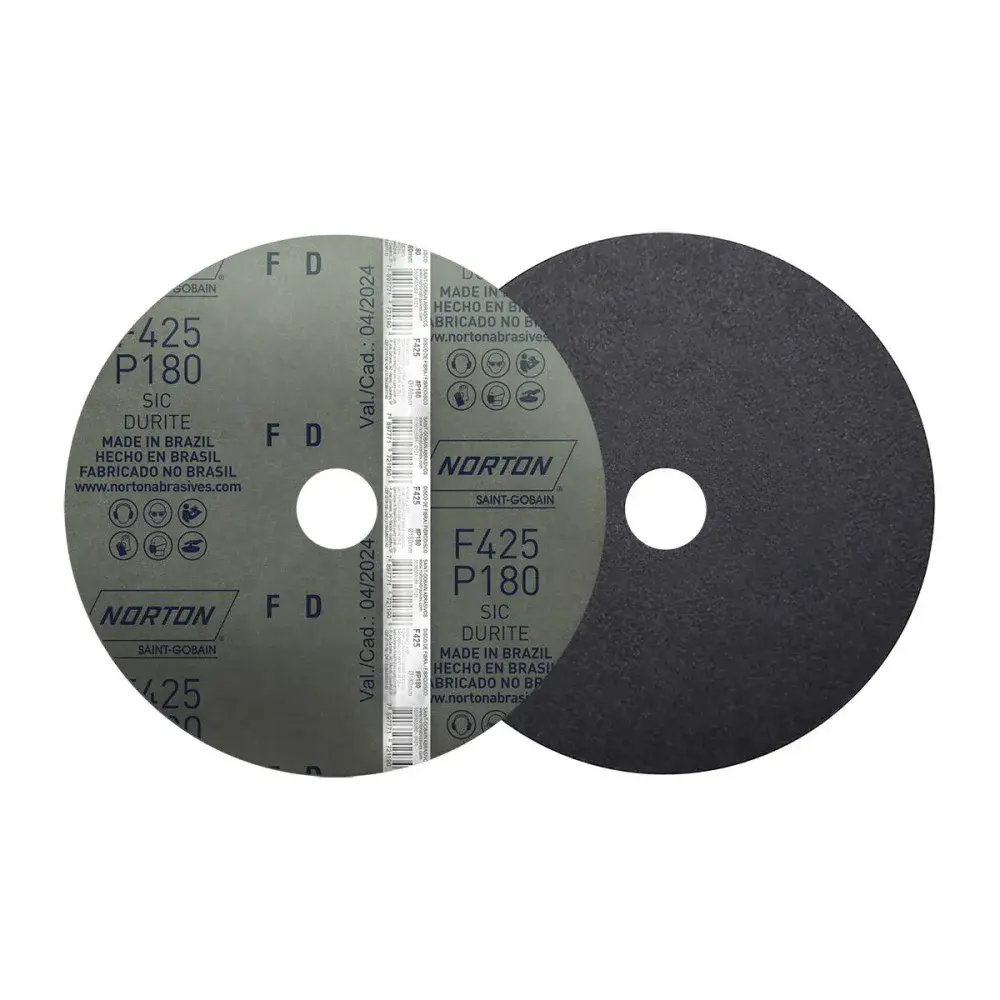 Disco fibra F425 180X22MM grão 180 Norton — fotografia de referência