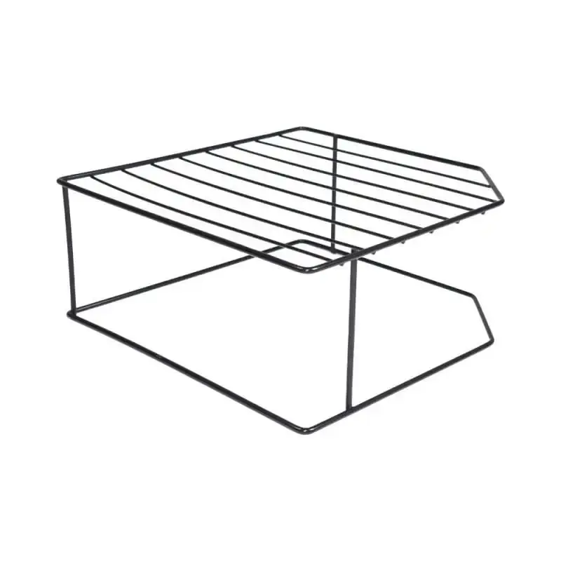 Organizador porta pratos horizontal viena 2 níveis em aço preto 990707 BEL — fotografia 5