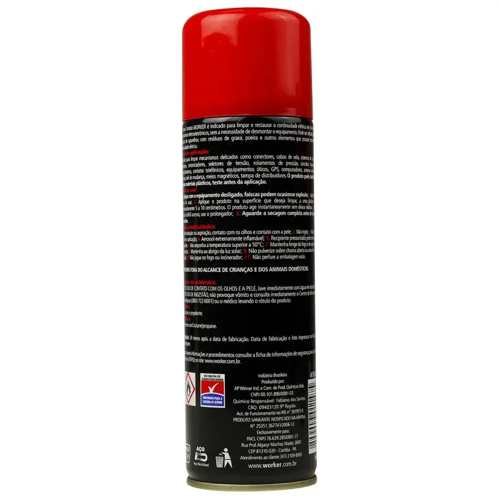 Limpador de contato a seco em spray 300ML Worker — fotografia 6