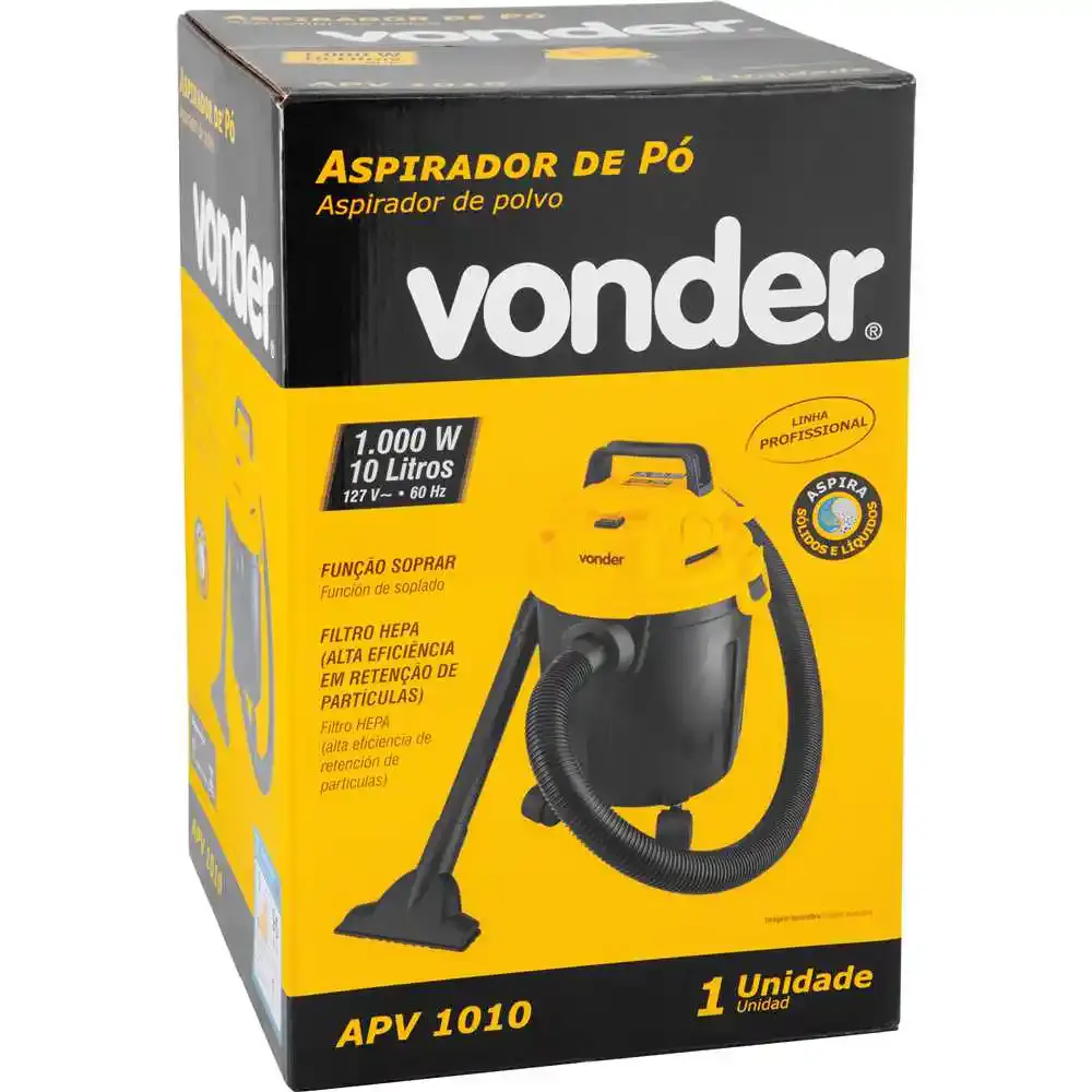 Aspirador de pó e líquidos 1000W 10 litros APV-1010 Vonder 110 V — fotografia 9