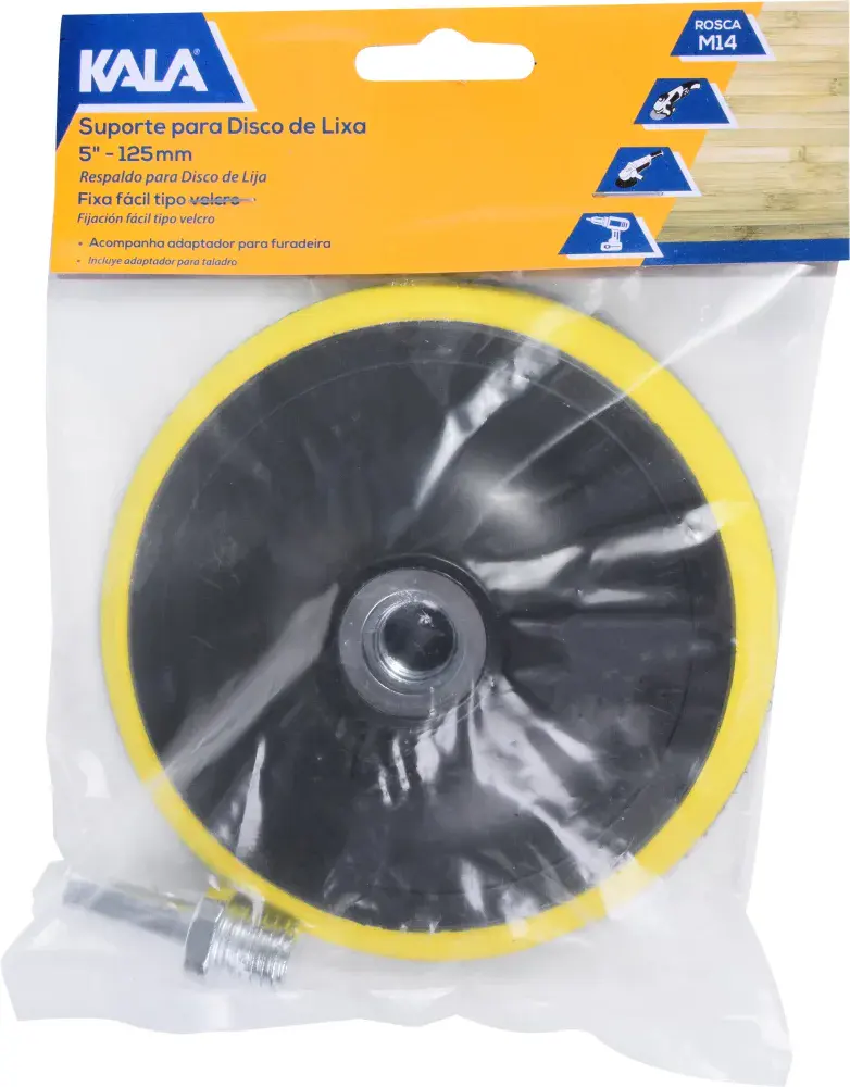 Suporte para disco lixa M14 velcro 5”-125MM Kala — fotografia 5