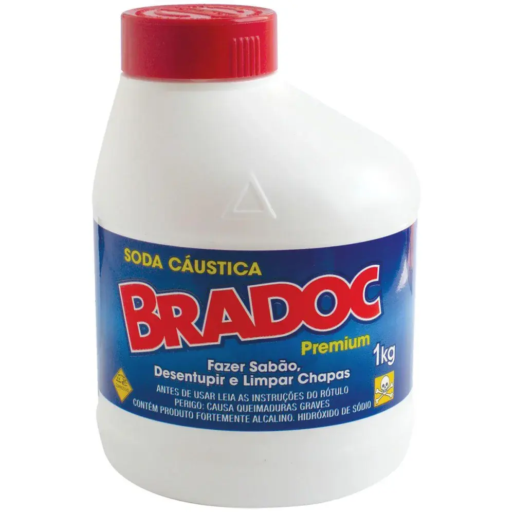 Soda cáustica granulado 1KG da bradoc Nobel DO Brasil