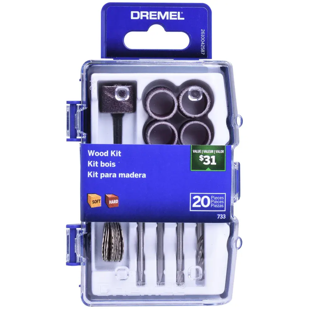 Kit para mini retífica 20 peç para madeira Dremel