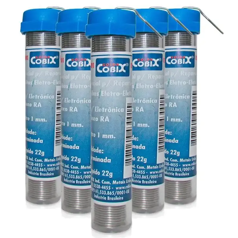 Estanho para solda em tubo 4 metros kit com 5 unidades 1871 Cobix