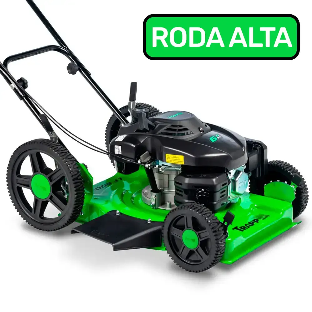 Cortador de grama gasolina 6.5 HP 4T roda alta 4T LF-600RM Trapp com vassoura FJ-1010 — fotografia 2