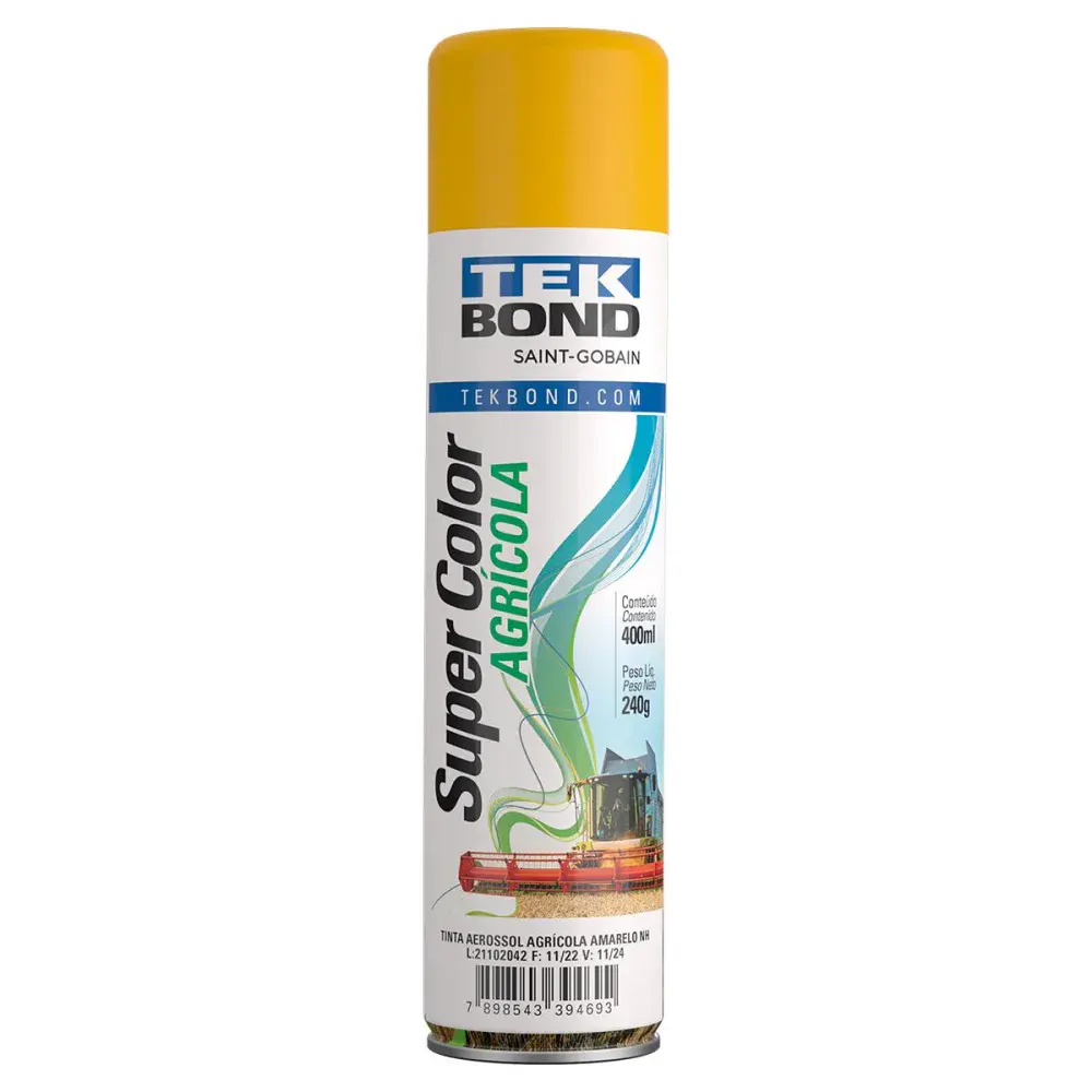 Tinta spray agrícola 400ML super color amarelo Tekbond — fotografia de referência