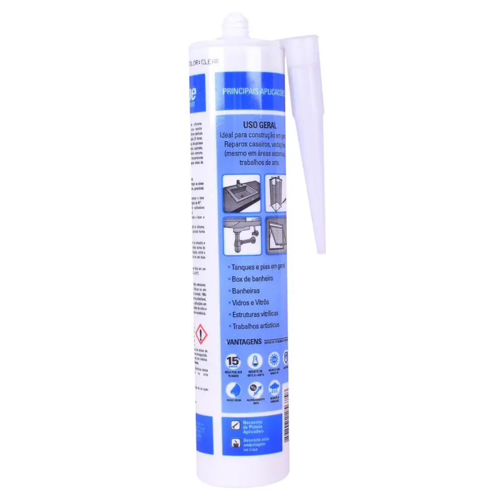 Silicone neutro transparente 280G Tekbond — fotografia 4