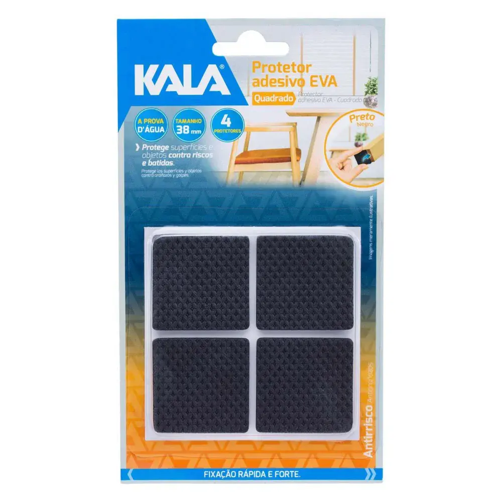Feltro adesivado 50X50MM carpete Kala cartela com 4 peç