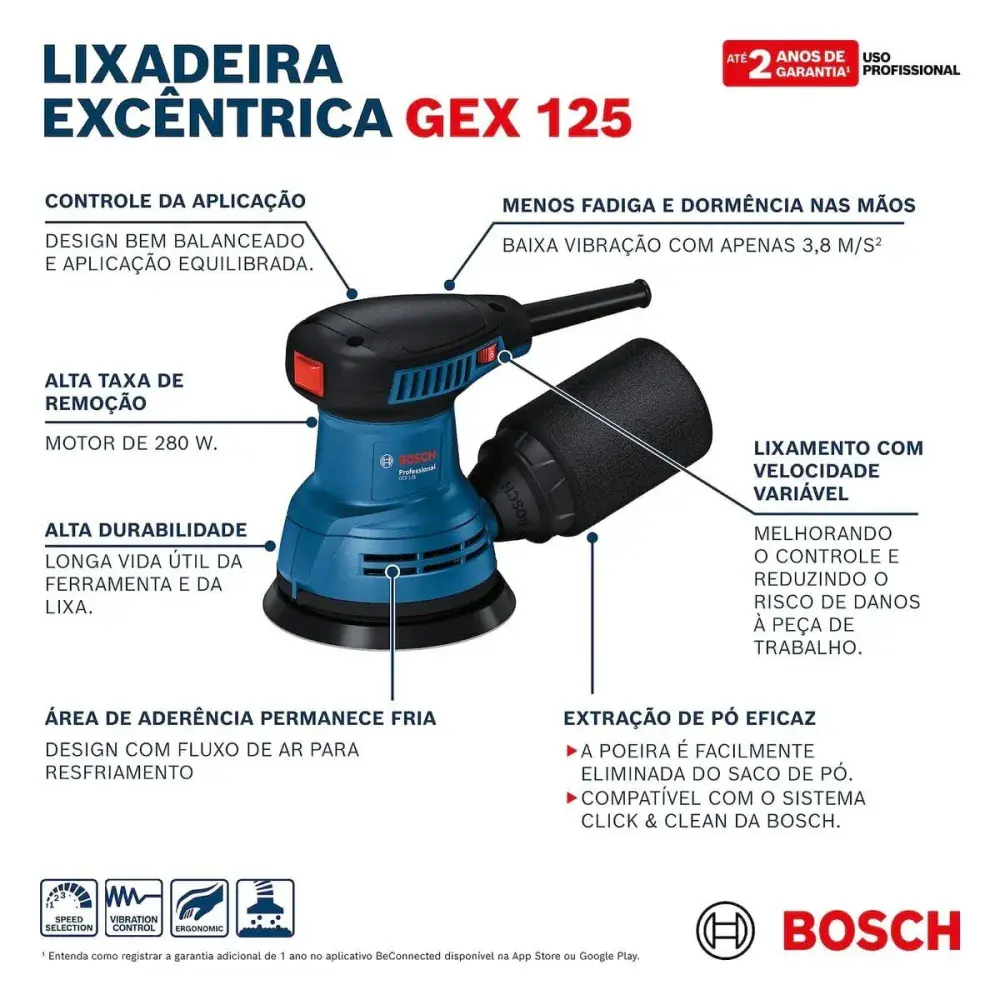 Lixadeira roto orbit rotogex 125 220V Bosch — fotografia 9