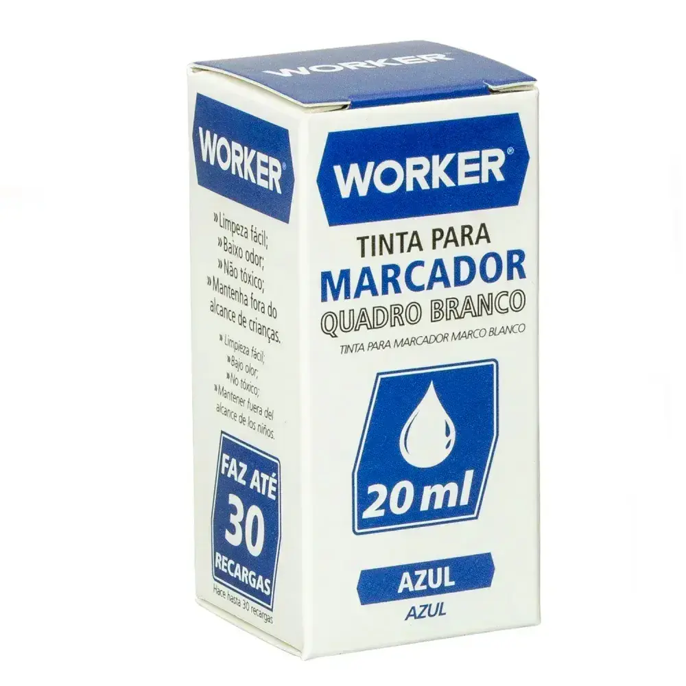 Tinta para marcador de quadro branco 20ML azul Worker — fotografia 4