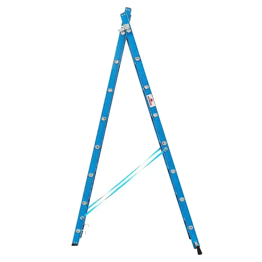 Escada extensiva tesoura 2,4X4,4M 14 degraus Worker — fotografia 8