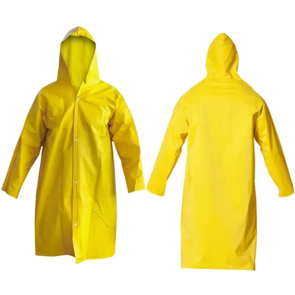 Capa de chuva PVC forrado com capuz fixo e manga longa Evald — fotografia de referência