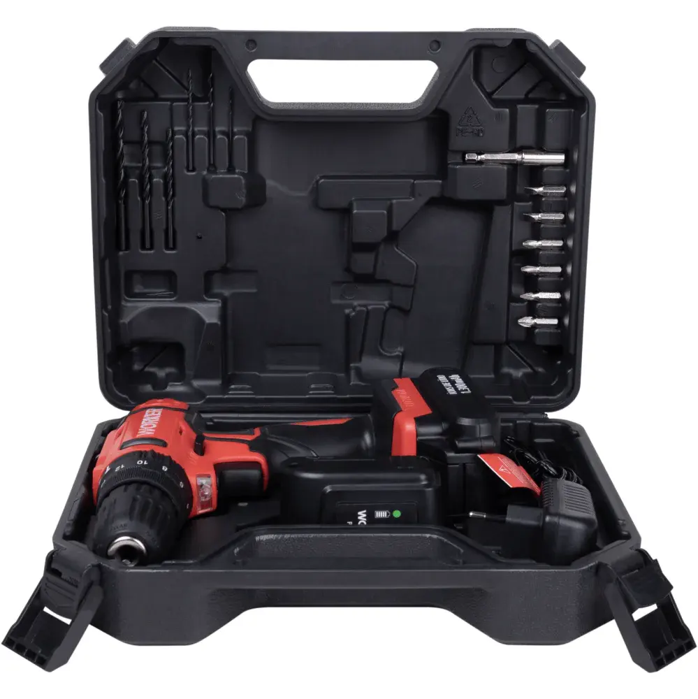 Parafusadeira 12V impacto 1 bateria 13 peç Worker — fotografia 10