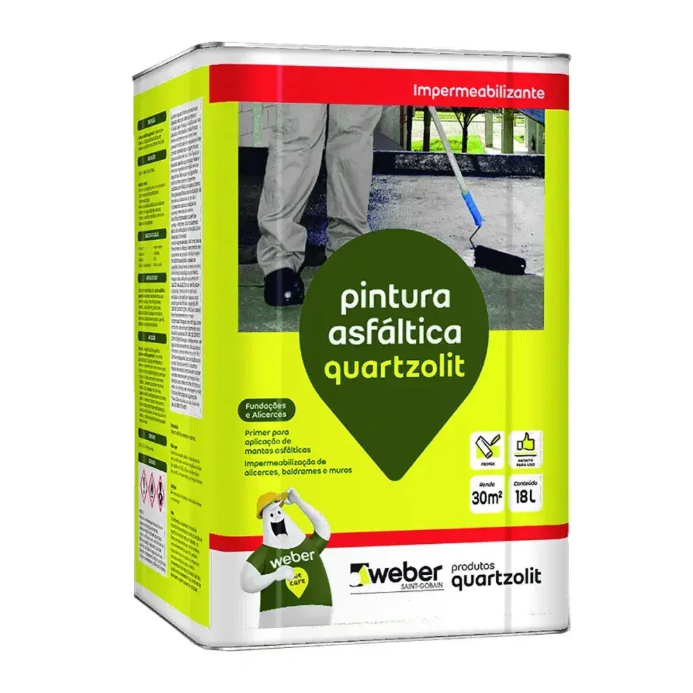 Pintura asfáltica preto 18L Quartzolit