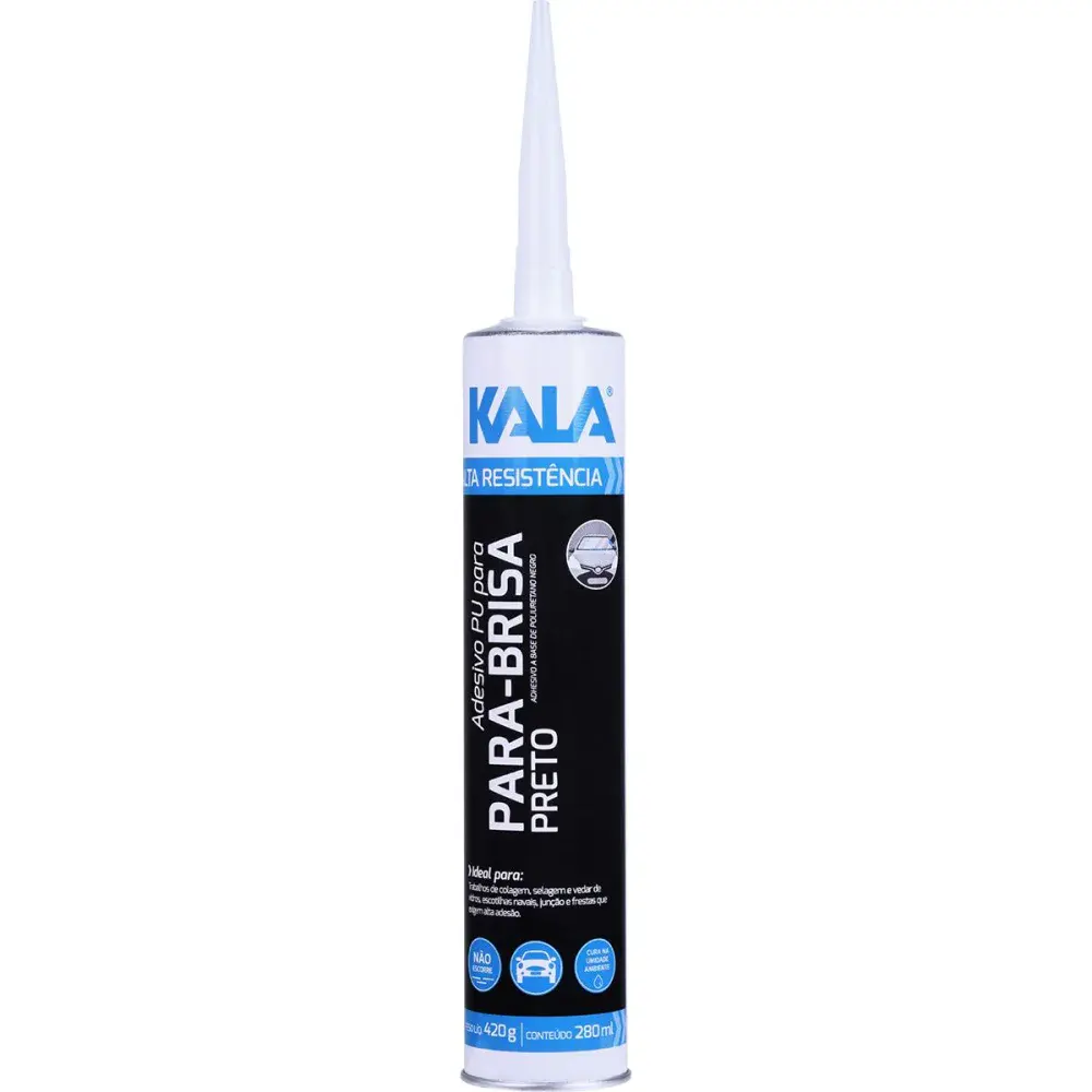 Adesivo fixa para-brisas poliuretano preto 280ML 420G Kala — fotografia de referência
