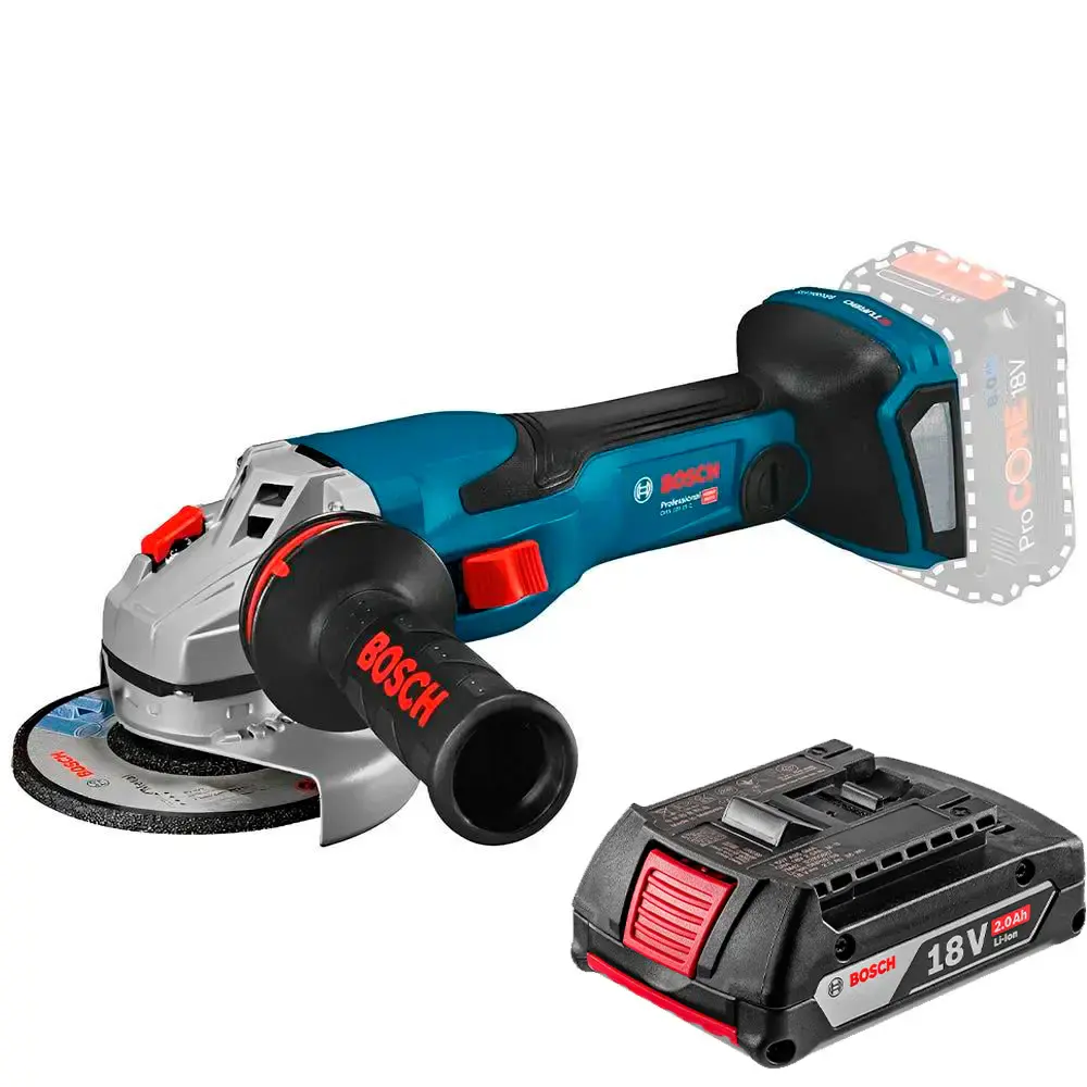 Esmerilhadeira angular 5 pol brushless com bateria 2,0 ah GWS18V-15 p Bosch — fotografia de referência